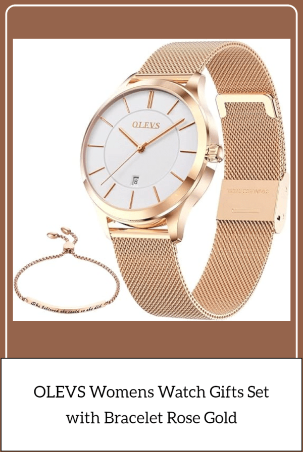 OLEVS Womens Watch Gifts Set with Bracelet Rose Gold